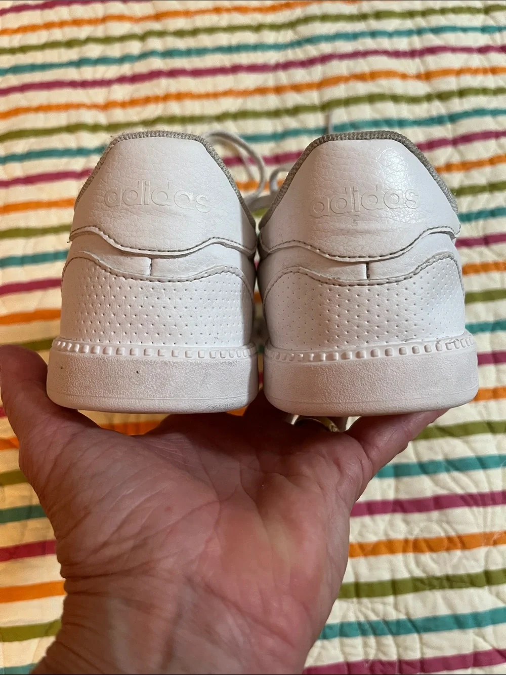 Girls “white on white” Vegan Adidas size 6 Youth/ladies